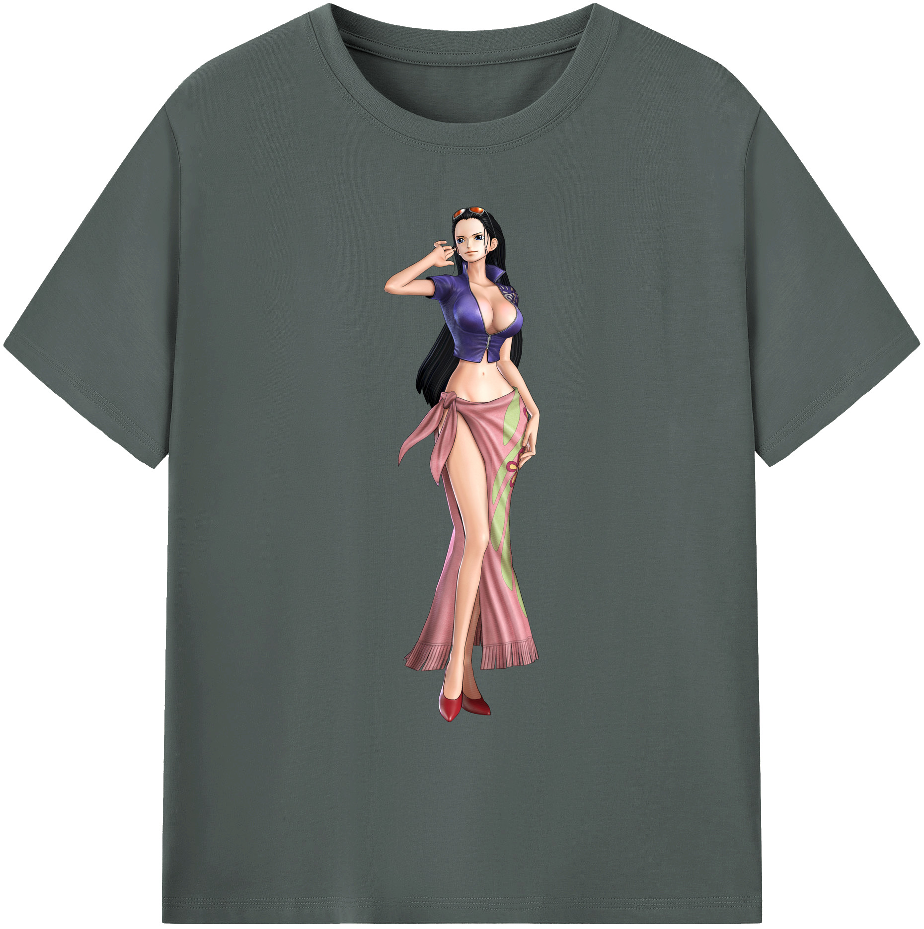 ワンピース ニコ・ロビン ONE PIECE Nico Robin 綿100％ メンズ半袖Tシャツ｜肌触りやわらか＆通気性